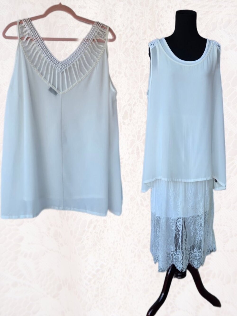 Torrid Sheer White Sleeveless Layering Blouse Ethereal Cottagecore Romantic